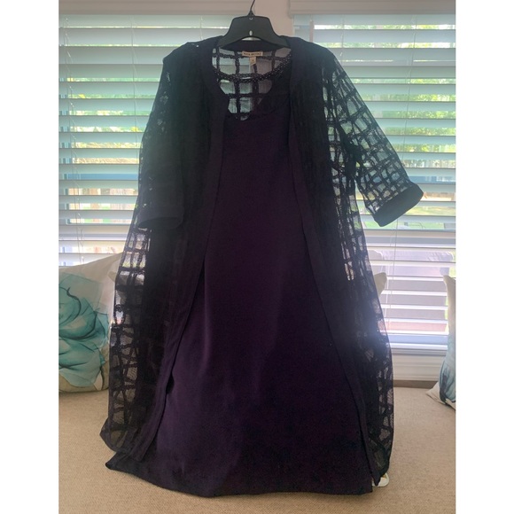 Purple dress with window pane jacket - Picture 1 of 3